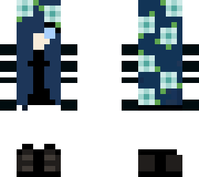 girl with blue hair, flowers and black & white clothing