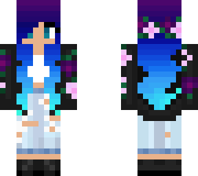 blue haired flower girl (edited) - original by bluthcat