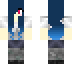 cool girl dark blue to light blue hair
