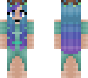 female elf - enchanted fade hair v2 - long cyan dress