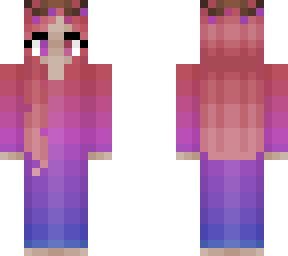 girl - full pj outfit - red pink purple blue fade