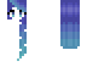 hair base - blue fade light blue - long right side hair