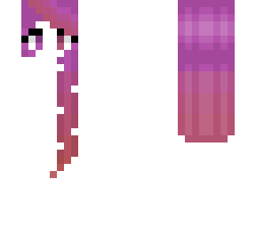 hair base - pink fade red - long right side