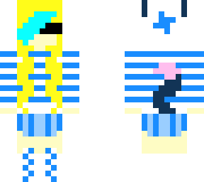 me irl *still wolf ears, blindfold, teal tipped bangs, and skirt added*