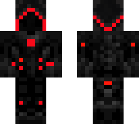 red/black cyborg hooded