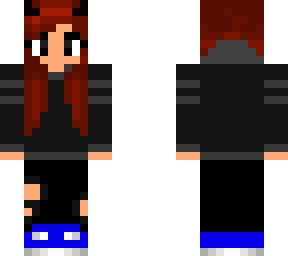 black deamon girl with brown hair