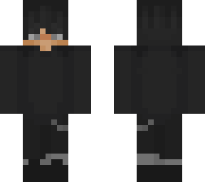 black sweater black pants.