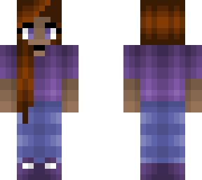 girl - brunette - new skin and pant shading - purple shirt