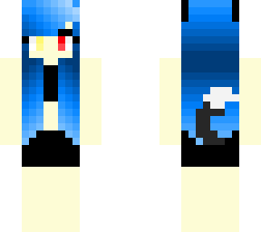 girl with blue hair *one eye red and one eye yellow* (added wolf ears and tail)