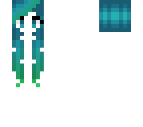 hair base - long curly - blue fade cyan and green