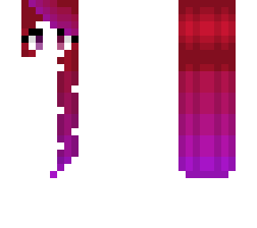hair base - long fade - red pink purple - right side