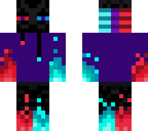 purple, red and blue flame enderman