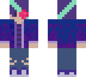 purple emo boy w/flower eyepatch