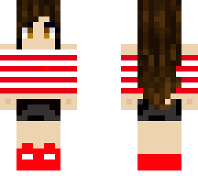 girl with red and white striped shirt