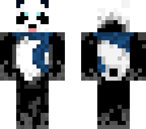 panda with blue scarf