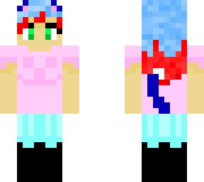duel color hair anime cat girl