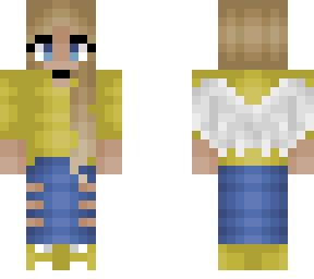 girl - yellow shirt - jeans - angel in human outfit