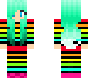 rainbow neon girl