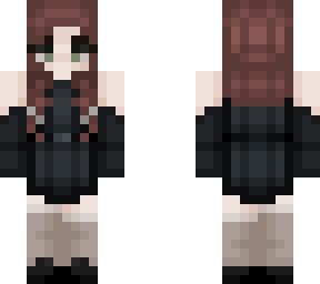 red head in all black