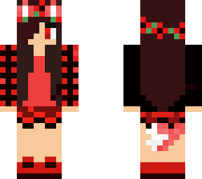 red wolf girl with red balk flowers