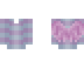 valentine sweater base - pink angel wings - purple and blue stripes
