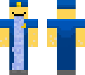 a police man that saw a donut and is drawling on him self and has crumbs on him