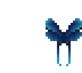 butterfly wings - dark blue fade cyan - long tip wings