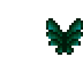 butterfly wings - dark green fade blue - big wings