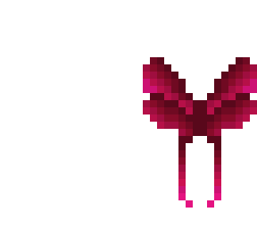 butterfly wings - red and pink fade - long tip wings