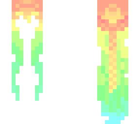 pastel rainbow long hair base