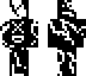 black and white