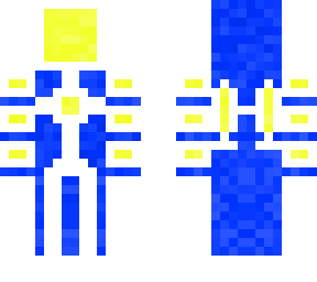 blue w/ white & yellow space man
