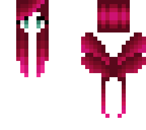 girl - long curly velvet pink - big pink fade wings