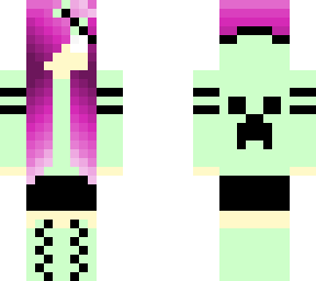 lyla the creeper girl (partial hood, herobrine version)