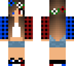 _blue and red stripes girl_