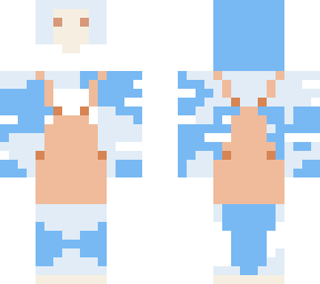 blue/white budgie w/ overalls