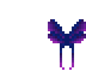 butterfly wings - galaxy blue and purple - long tip wings