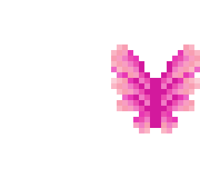 butterfly wings - neon pink fade light red - big wings