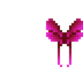 butterfly wings - red and neon pink - long tip wings