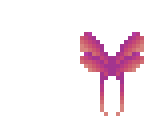 butterfly wings - sunset purple orange pink - long tip wings