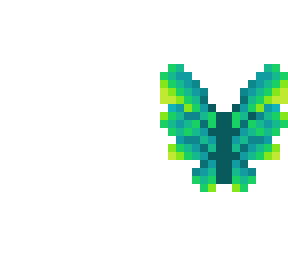 butterfly wings - teal neon green and yellow - big wings