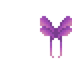 butterfly wings - valentines purple and pink - long tip wings