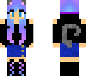 galaxy hair cat girl