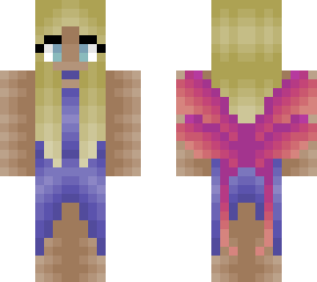 girl - sunset wings - blonde in purple dress