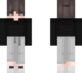 gray sweat pants simple black tshirt boy skin