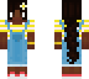 overall girl/ girl with a long braid v2