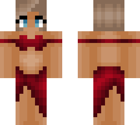 girl - bikini type dress - red - tan brunette
