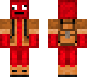red slime in jacket, shoes, and backpack