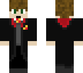 teen boy with hogwarts gryffindor uniform.