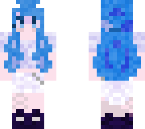 cute blue haired aesthetic angel girl